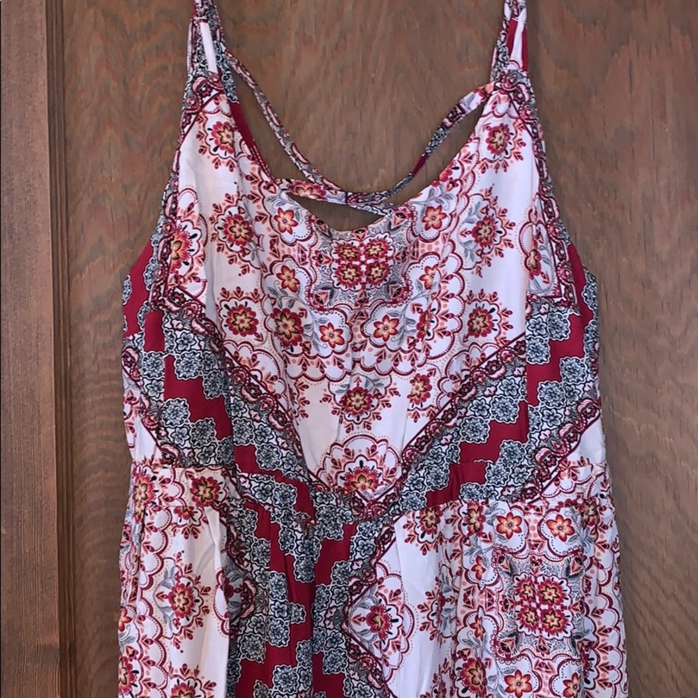 TORRID red scarf print challis maxi dress - Picture 5 of 7